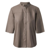Soft High Quality Women’s Nero Leather Shirt Mud Grey