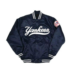 NY Yankees Vintage 90s Athletic Satin Blue Bomber Jacket Style Varsity Jackets