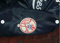 NY Yankees Vintage 90s Athletic Satin Blue Bomber Jacket Style Varsity Jackets