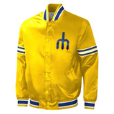 MLB Seattle Mariners Varsity Jacket Satin Jacket Letterman Jacket Baseball Custom Varsity Jackets Team Varsity Jackets- Gold