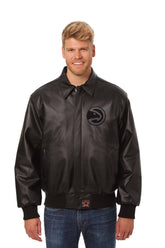 Atlanta Hawks Original Full Leather Jacket - Black/Black
