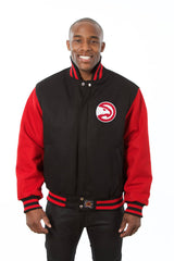 Atlanta Hawks Embroidered Wool Jacket - Black/Red
