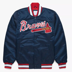 MLB 80 Vintage Satin Atlanta Braves Baseball Varsity Jacket Embroidery Logos