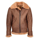 Mens Vintage Sheepskin Aviator B3 Jacket Felix Tan
