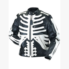 Vanson Leather Model Jacket W/Bones ( Black-White Leather )