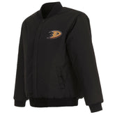 Anaheim Ducks JH Design Reversible Wool Jacket Embroidered Logos - Black