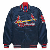 MLB St. Louis Cardinals Varsity Jacket Satin Baseball Jackets Team Varsity Jackets Letterman- Navy Blue