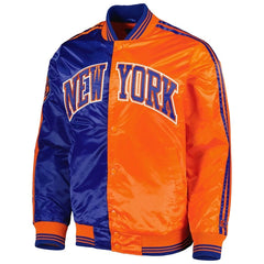 Men's New York Knicks Starter Fast Break Satin Full-Snap Jacket-Blue/Orange