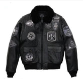 Avirex Black G-1 Bomber men’s Leather Jacket-Black