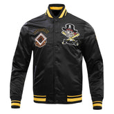 MLB Pittsburgh Pirates Varsity Jacket Satin Jacket Custom Varsity Jackets Letterman Jacketst Baseball- Black