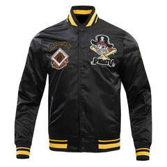 MLB Pittsburgh Pirates Varsity Jacket Satin Jacket Custom Varsity Jackets Letterman Jacketst Baseball- Black