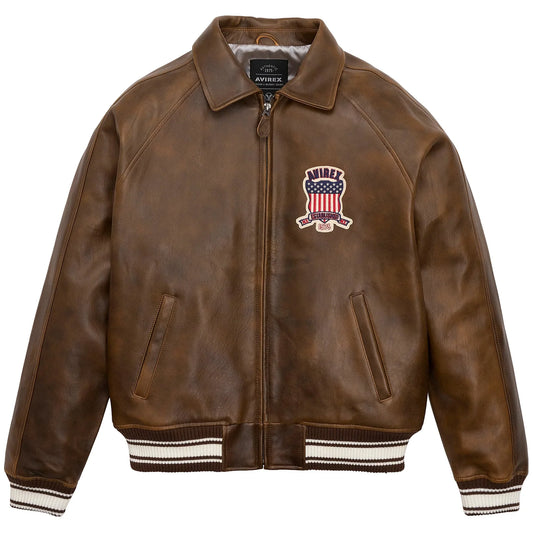 Men’s Avirex Leather Jacket Iconic Jacket (Vintage)