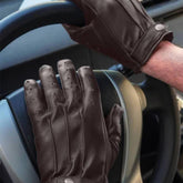Mens Leather Brown Gloves