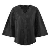 Premium Quality Trine Women’s Leather top in soft leather quality Nero Black