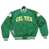 Boston Celtics Green Satin Bomber Varsity Jacket NBA Basketball Bomber Men Jacket-Geen