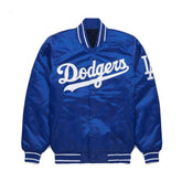 Vintage Los Angeles Dodgers Satin Bomber Jacket-Blue
