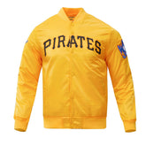 MLB Pittsburgh Pirates Varsity Jacket Golden Satin Baseball Jacket Team Varsity Jackets