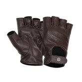 Fingerless Dark Brown Leather Gloves