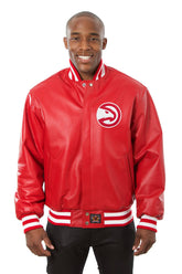 Atlanta Hawks Full Cowhide Leather Jacket - Red
