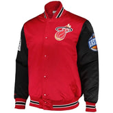 Miami heats Jacket NBA Bomber Basketball Vintage Black Satin Varsity jacket