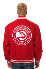 Atlanta Hawks Spacial Embroidered Handmade Wool Jacket - Red