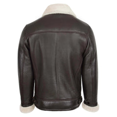 Mens Top Gun Style Sheepskin Jacket Oscar Brown White