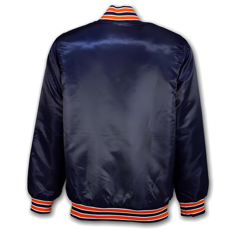 MLB Detroit Tigers Varsity Jacket Satin Jacket Team Varsity Jackets Baseball Jacket Letterman Custom Varsity Jackets- Navy Blue