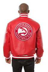 Atlanta Hawks Full Cowhide Leather Jacket - Red
