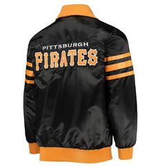 MLB Pittsburgh Pirates Varsity Jacket Black Satin Jacket Letterman Jacket Baseball Jacket Team Varsity Jackets handmade Custom Varsity Jackets