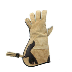 Pack of 10 Custom Left Hand Falconry Gloves – Durable Suede Leather Eagle & Bird Handling Gloves for Cold Weather