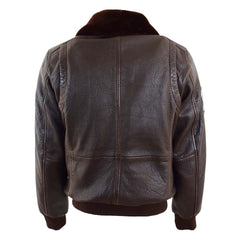 Mens Real Leather G-1 Bomber Jacket Airforce Badges FINCH Brown