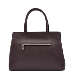 Womens Real Leather Croc Print Handbag Long Strap CAROL Brown