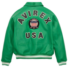 Men's Avirex Leather Jacket Iconic Avirex jacket (Green )