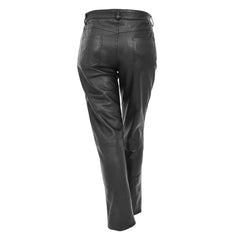 Ladies Leather Slim Fit Trousers Black