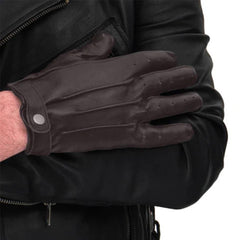 Mens Leather Brown Gloves