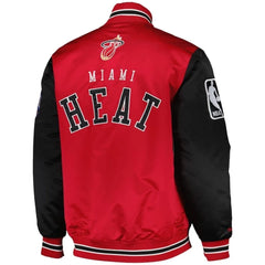 Miami heats Jacket NBA Bomber Basketball Vintage Black Satin Varsity jacket