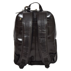 Exclusive Leather Backpack Organizer Rucksack Peru Black Beg
