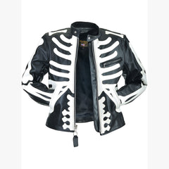 Vanson Leather Model Jacket W/Bones ( Black-White Leather )