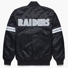 NFL Las Vegas Raider Satin Letterman Jacket Baseball Jacket Varsity Jackets- Black