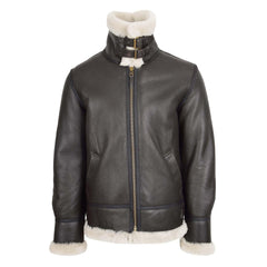 Men’s Classic B3 Original Sheepskin Jacket Brown White