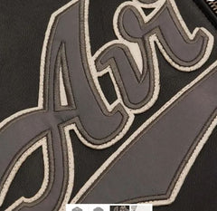 Avirex Script USA Varsity Leather Jacket- Black
