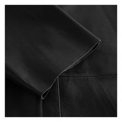 Factory Price Tenna Loose Fitting Women’s Leather Shirt Nero Black