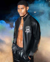 Avirex Apex Men’s Leather Track Pursuit Jacket - Black