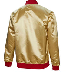 Men's Chicago Bulls Mitchell & Ness Gold Fashion Lightweight Satin Full-Snap Jacket