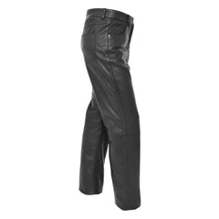 Ladies Leather Slim Fit Trousers Black
