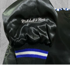 Satin Varsity Jacket NFLL league Orlandoo Floridaa Letterman Black Bomber Jacket Custom Varsity Jackets