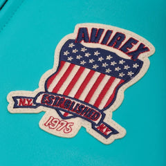 Men’s Avirex Leather Jacket Iconic Avirex Jacket (Blue Green)