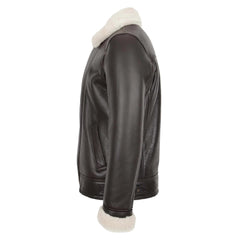 Mens Top Gun Style Sheepskin Jacket Oscar Brown White