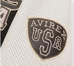 Avirex Script USA Varsity Leather Jacket- Black