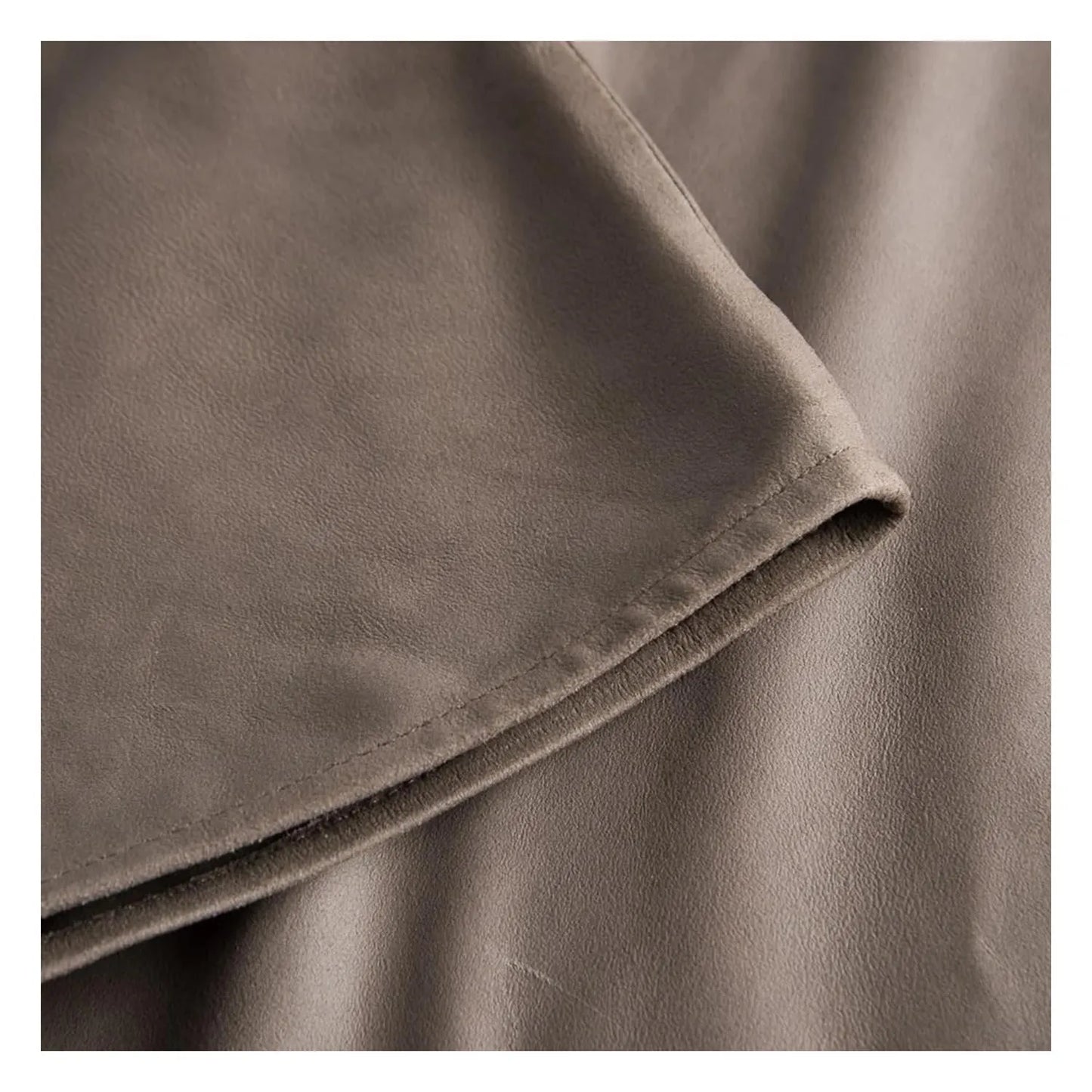 Soft High Quality Women’s Nero Leather Shirt Mud Grey